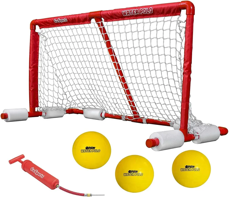 GoSports Juego de polo acuático flotante – Debe tener juego de piscina de verano – Incluye portería y 3 bolas