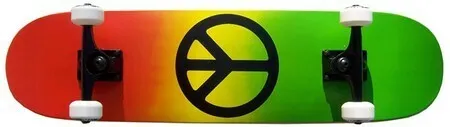 KPC Pro Skateboard Rasta Peace Sign 7.75 " — vista 3