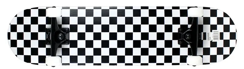 PATRÓN CHECKER 7,75 completo prefabricado de monopatín PRO en negro / blanco — vista 7