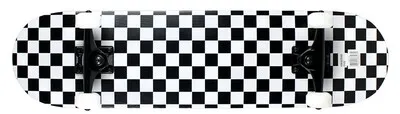 PATRÓN CHECKER 7,75 completo prefabricado de monopatín PRO en negro / blanco — vista 6