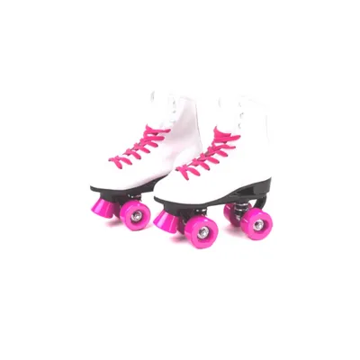 Patines Clásicos Blanco Rosa — vista 2