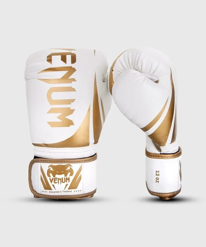 Venum Challenger 2.0 Boxing Gloves - White/Gold — vista 3