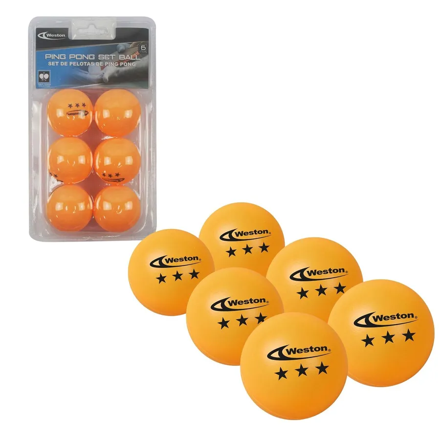 BOLAS TENIS DE MESA WESTON 6 UDS NARANJA