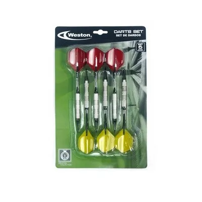 SET DE DARDOS PET+PE+STEEL 6PZ 3YELLOW+3RED — vista 3
