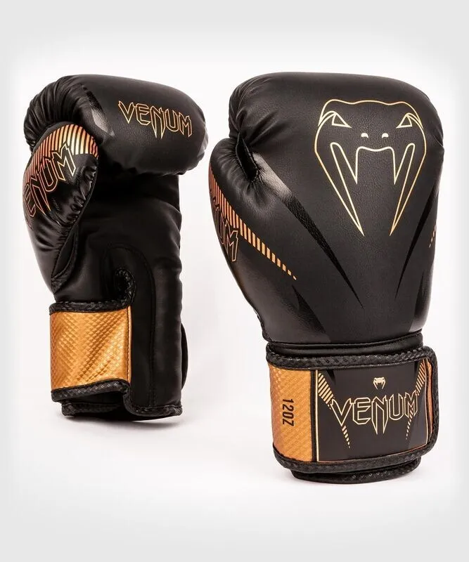GUANTES DE BOXEO VENUM IMPACT - NEGRO/BRONCE — vista 3