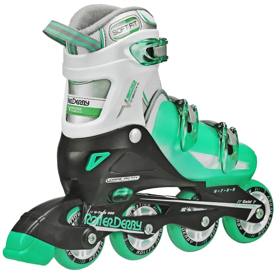 Patines en línea para mujer V-Tech 500: ajustables de la talla 6 a la 9 — vista 2