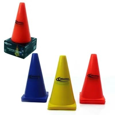 SET 12 PCS CONO PLASTICO 9" YELLOW BLUE ORANGE — vista 3