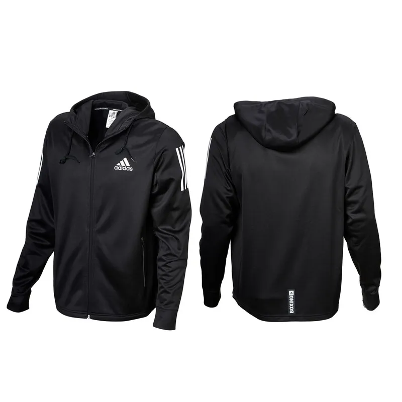 CHAQUETA TECH C/CAPUCHA Y CREMALLERA NEGRO/BLANCO — vista 6