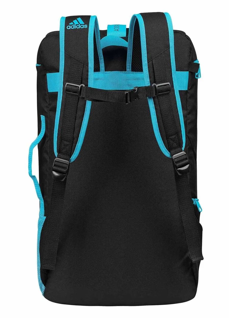 mochila adidas sport artes marciales negro/cian brillante — vista 2