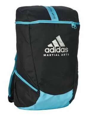 mochila adidas sport artes marciales negro/cian brillante — vista 6