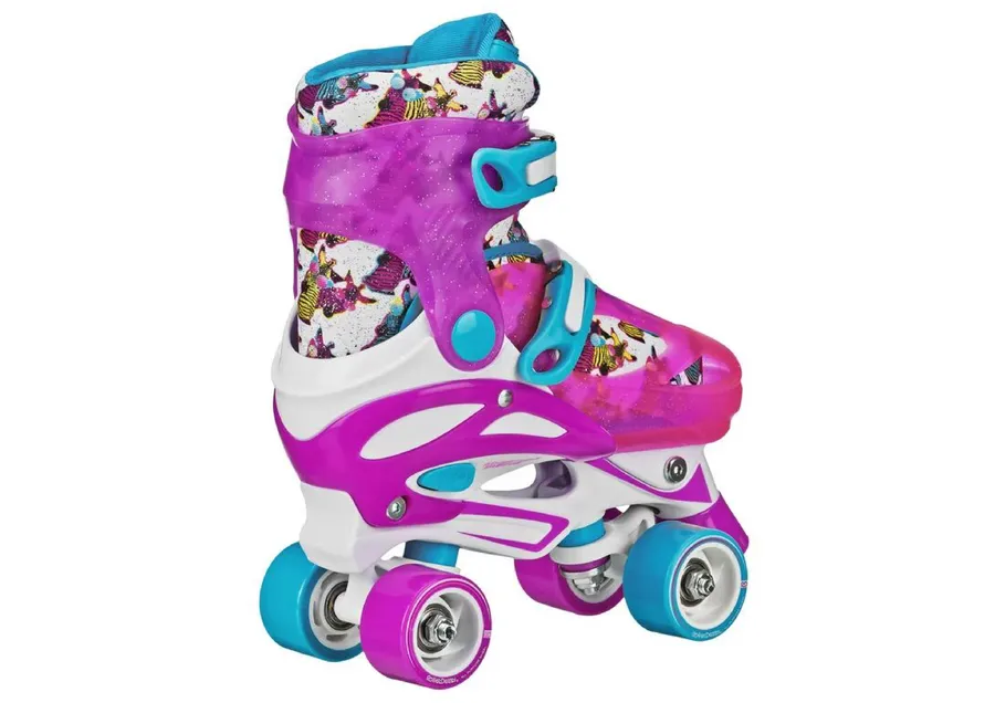 Roller Derby Sprinter Girl's 2 en 1 Quad Roller y patines en línea Combo, cebra (tamaño 3-6) — vista 2