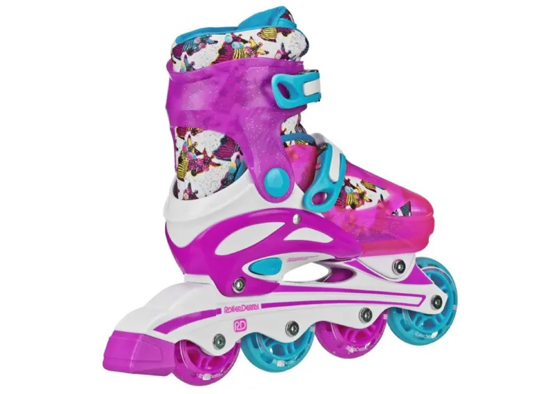Roller Derby Sprinter Girl's 2 en 1 Quad Roller y patines en línea Combo, cebra (tamaño 3-6) — vista 6