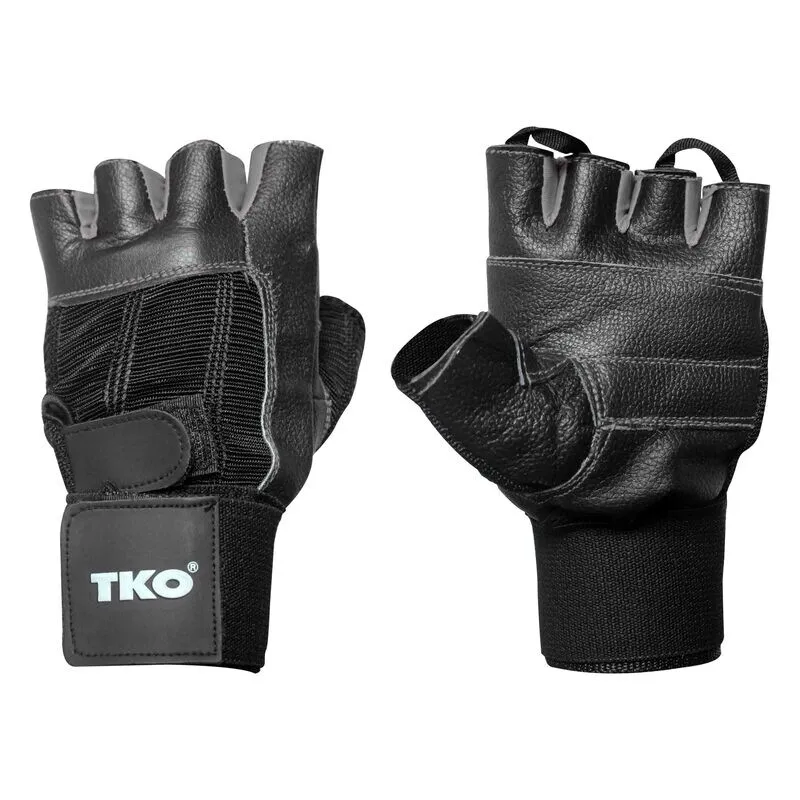 GUANTES DE PESAS CUERO BLACK/GREY — vista 3