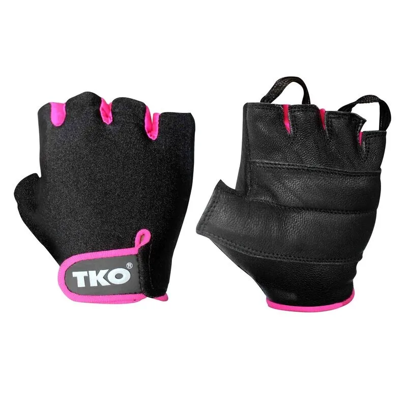 GUANTES DE PESAS CUERO BLACK/PINK — vista 3