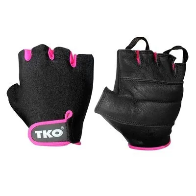 GUANTES DE PESAS CUERO BLACK/PINK — vista 2
