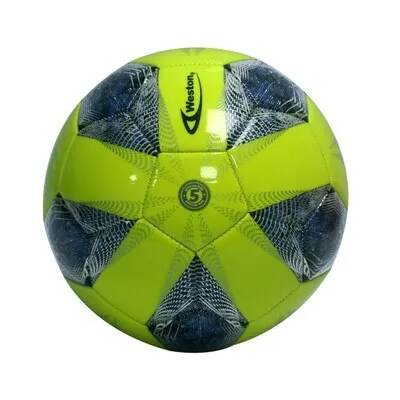 BALON FUTBOL SUAVE TACTO PVC COSIDO #5 AMARILLO/AZUL — vista 2