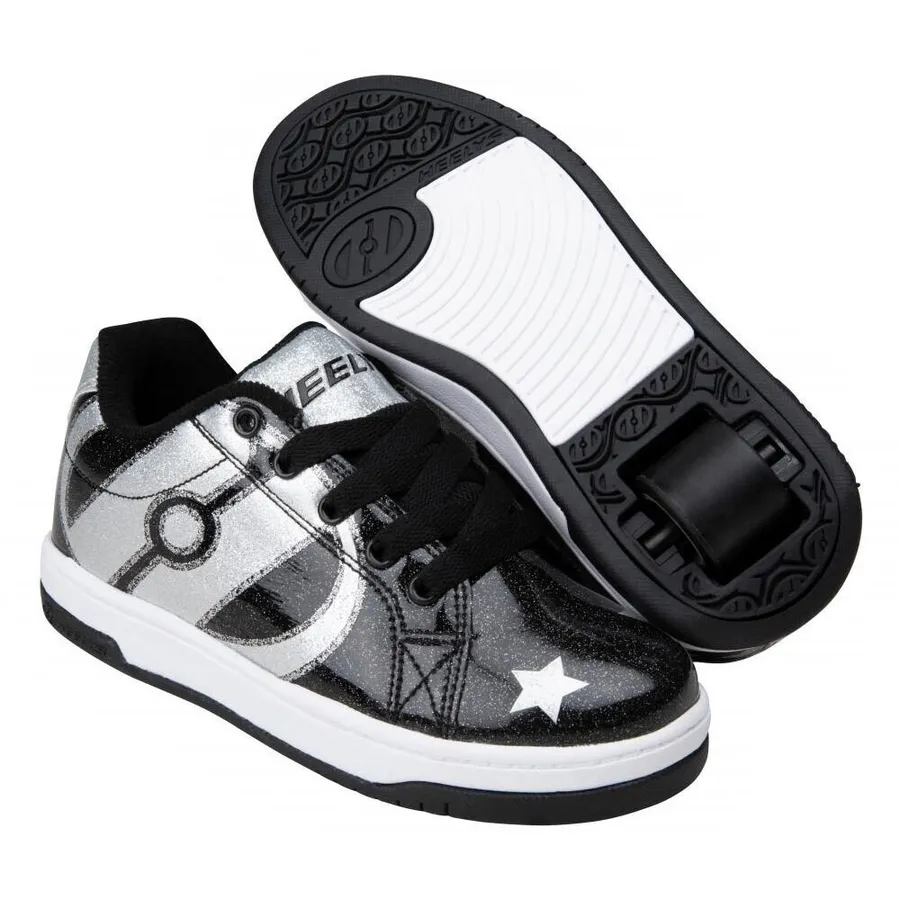 ZAPATILLAS SPLIT NEGRO/ESTRELLAS GLITTER PLATA