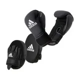 KIT 2 DE BOXEO ADULTO BLACK M GUANTES Y GUANTELETAS — vista 2