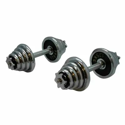 SET DE 2 MANCUERNA CROMADO 10 KG C/U EN CAJA