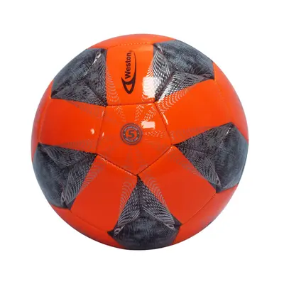 BALON FUTBOL SUAVE TACTO PVC COSIDO #5 NARANJA/PLATA