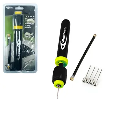 BOMBA P/INFLAR BALONES DOBLE ACCION 8" C/4 AGUJAS Y MANGUERA