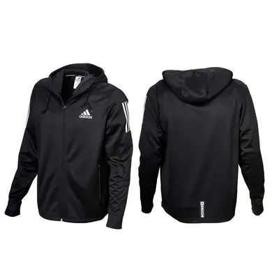 CHAQUETA TECH C/CAPUCHA Y CREMALLERA NEGRO/BLANCO