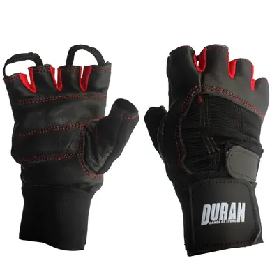 GUANTES DE PESAS CUERO BLACK/RED