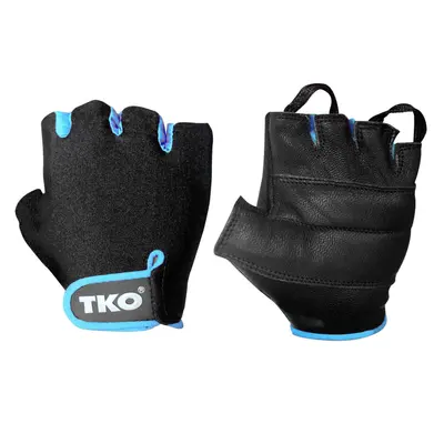 GUANTES DE PESAS CUERO BLACK/LIGHT BLUE
