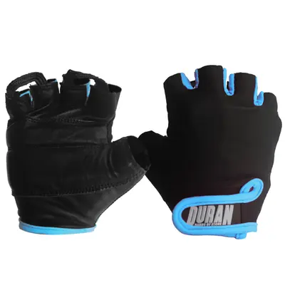 GUANTES DE PESAS CUERO BLACK/LIGHT BLUE
