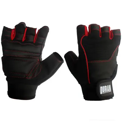 GUANTES PARA LEVANTAR PESAS CUERO BLACK/RED