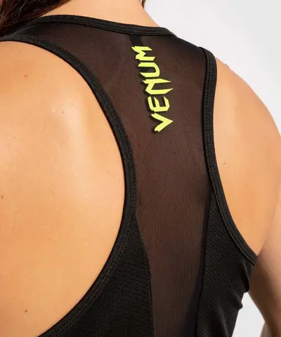 Camiseta Sin Mangas Tecmo - Para Mujer - Negro/Amarillo Fluo